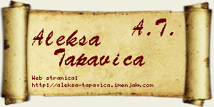 Aleksa Tapavica vizit kartica